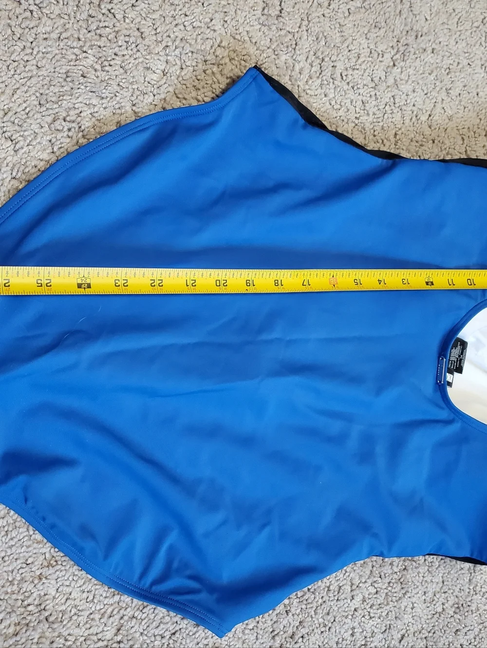 DKNY Blue One Piece Ruched Conservative Swim Suit Size 14 - Picture 4 of 9